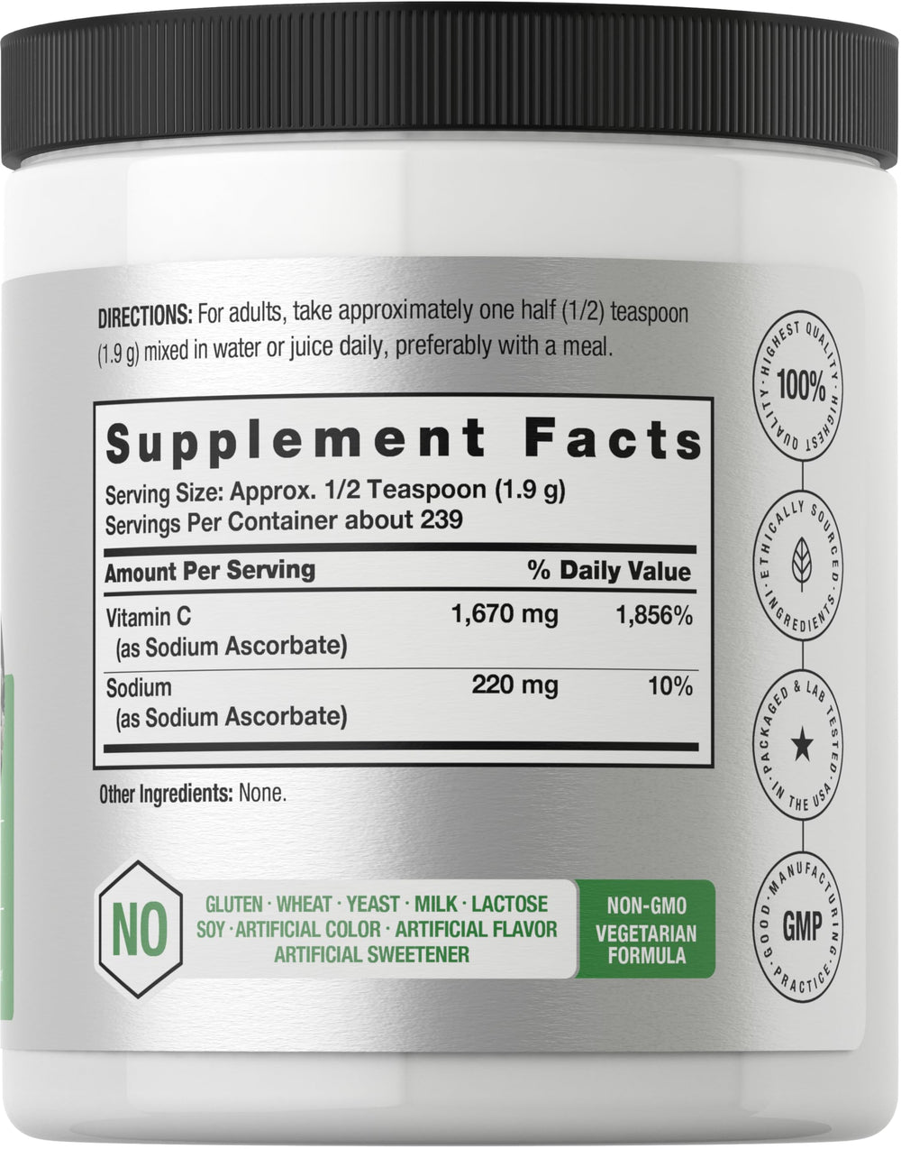 Horbäach Buffered Sodium Ascorbate Powder 16 oz bottle