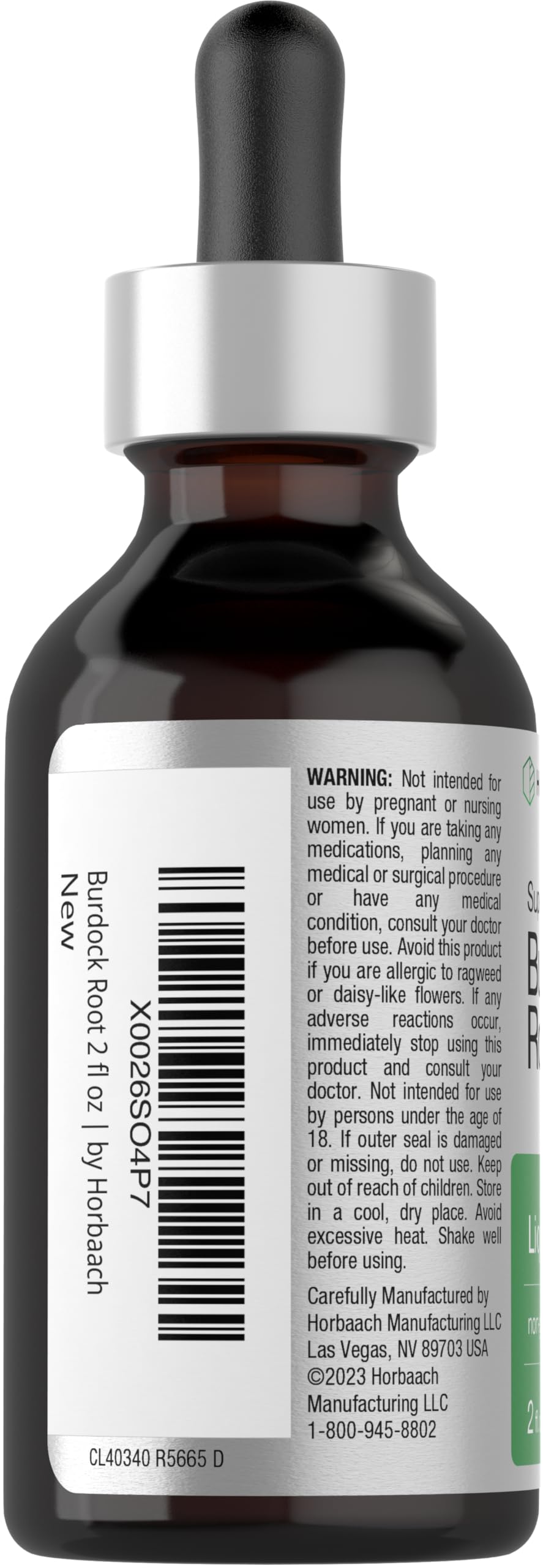 Burdock Root Tincture bottle side view