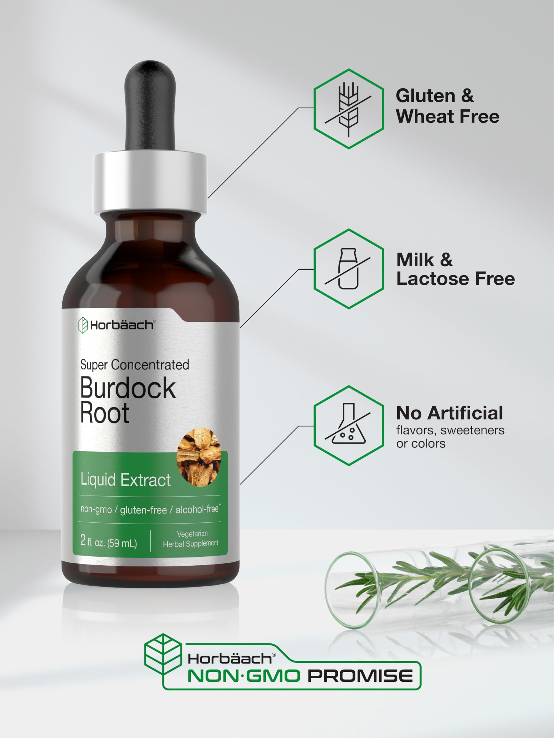 Horbaach Burdock Root Tincture packaging on white background