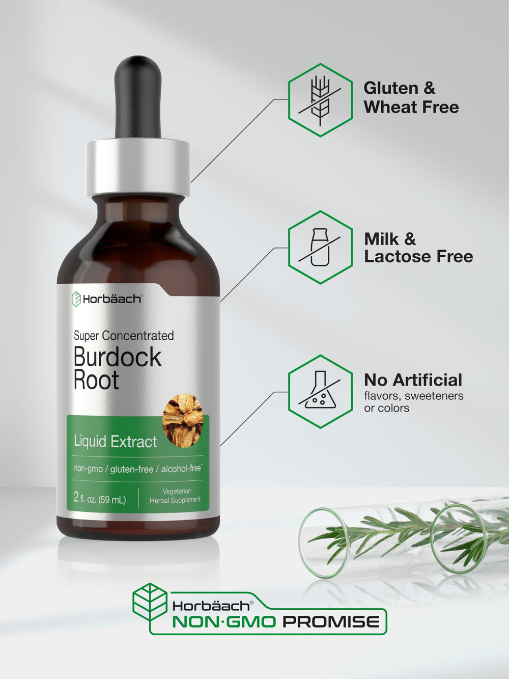 Horbaach Burdock Root Tincture packaging on white background