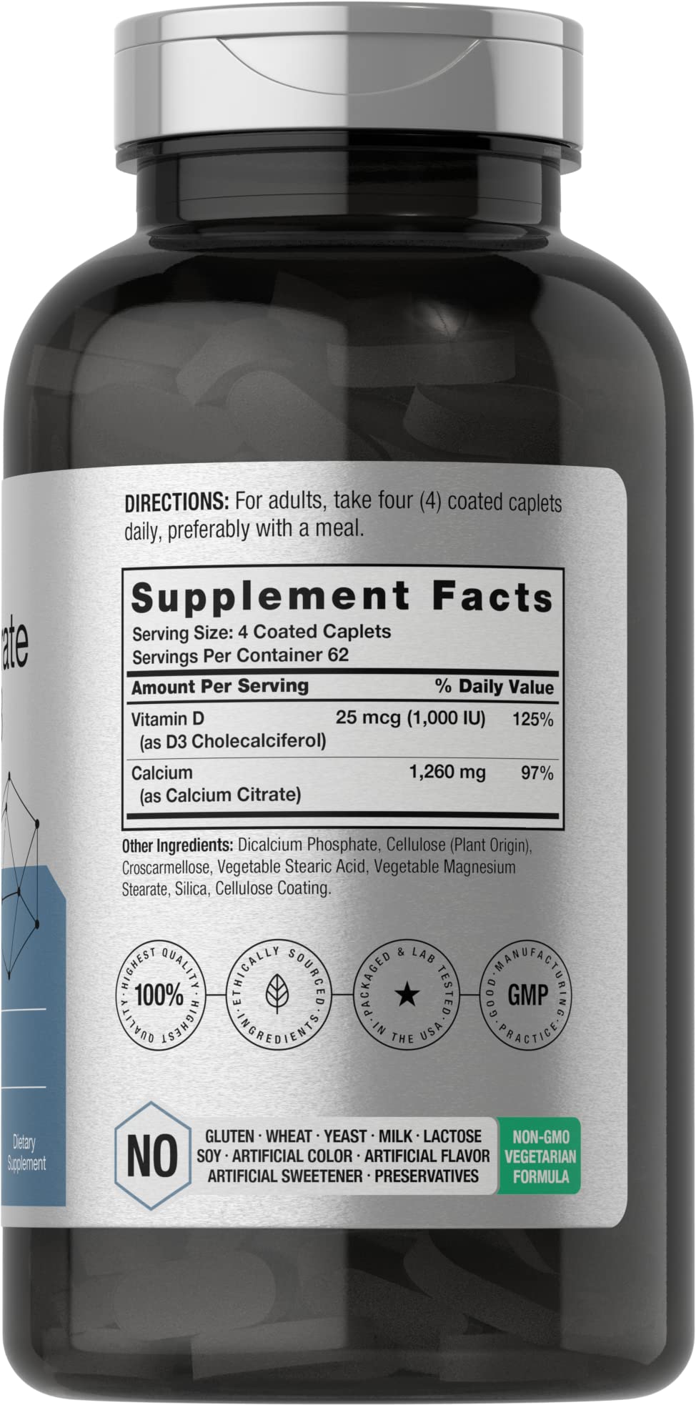 Label of Horbaach Calcium Citrate with Vitamin D3 bottle