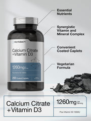 Close-up of Horbaach Calcium Citrate with Vitamin D3 bottle