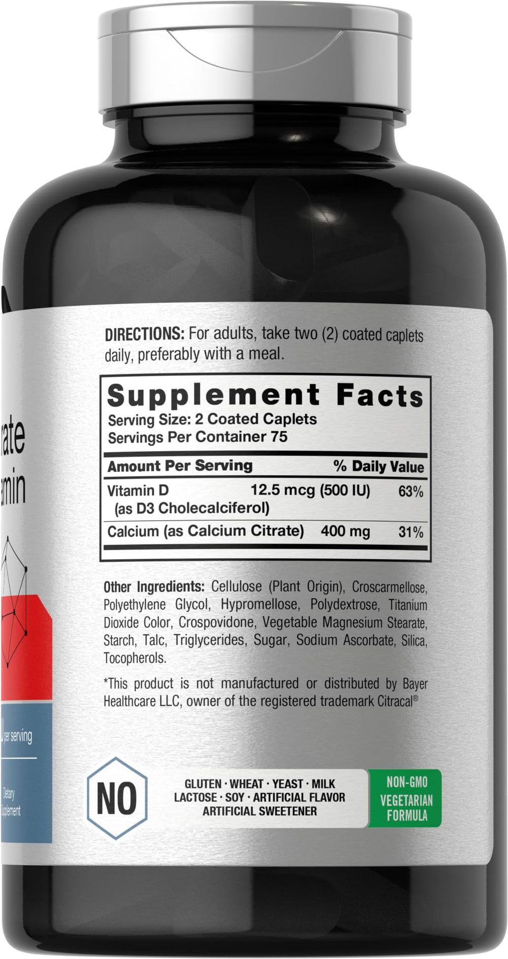 Box of Horbäach Calcium Citrate with Vitamin D3 packaging