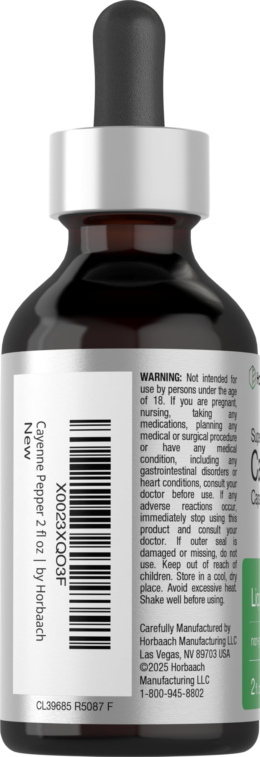 Herbal tincture bottle labeled Cayenne Pepper Tincture