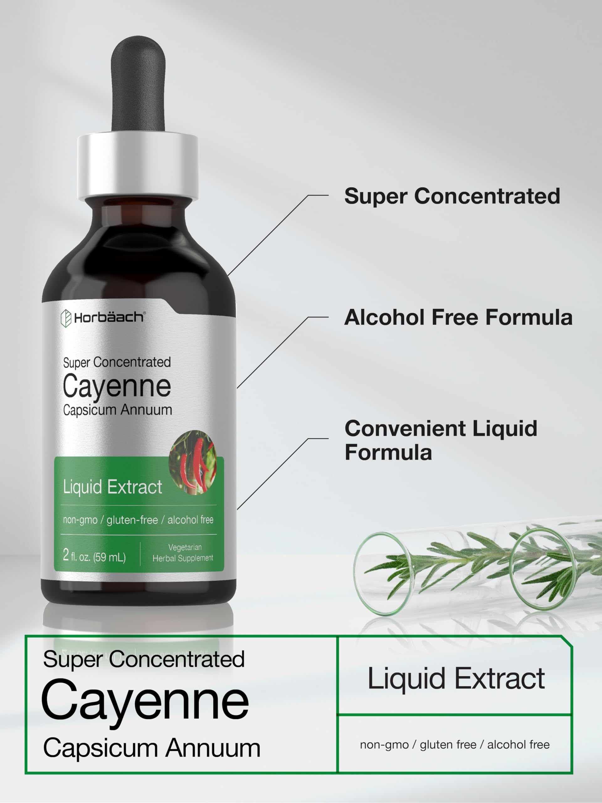 Ingredient label area on Cayenne Pepper Tincture bottle