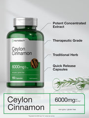 Close-up of Horbaach Ceylon Cinnamon capsules