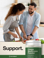Chaga mushroom powder antioxidants illustration