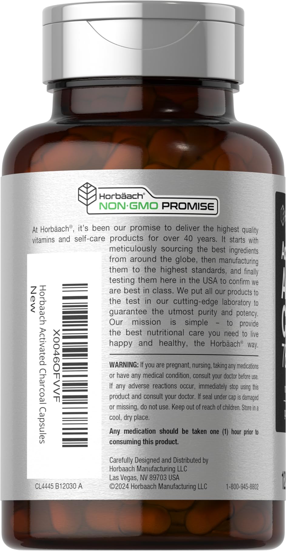 Ingredient panel highlighting activated charcoal from coconut shells
