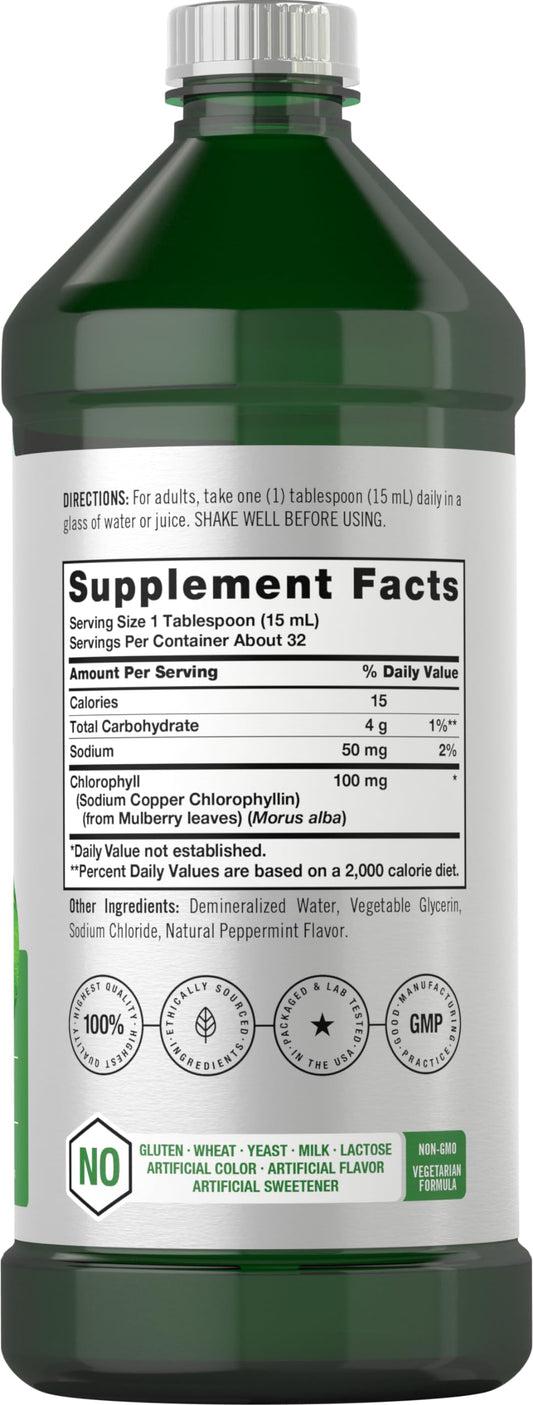 Close-up of bottle label showing 32 oz and ingredients