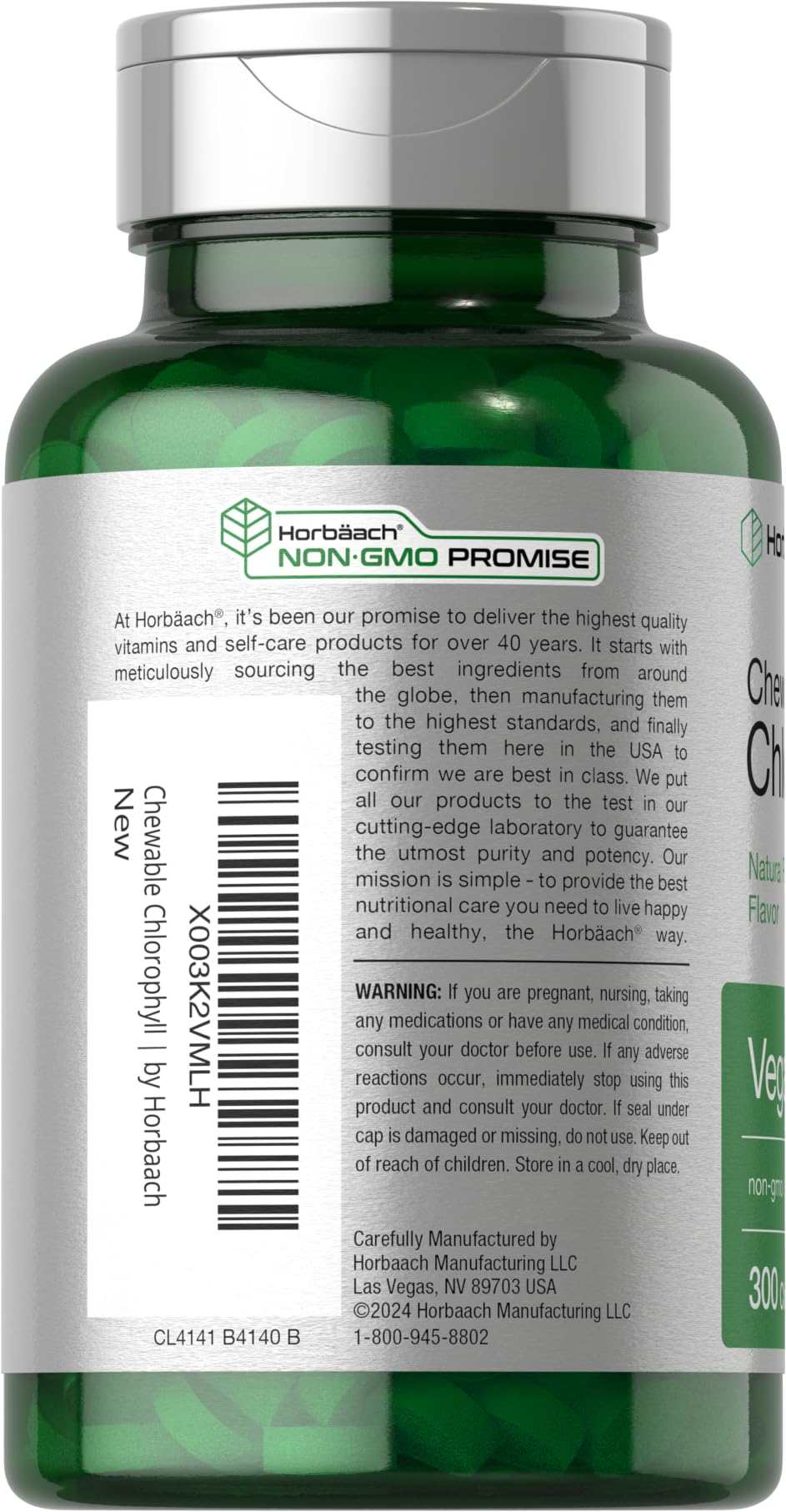 Laboratory-tested Horbäach quality seal on chlorophyll supplement