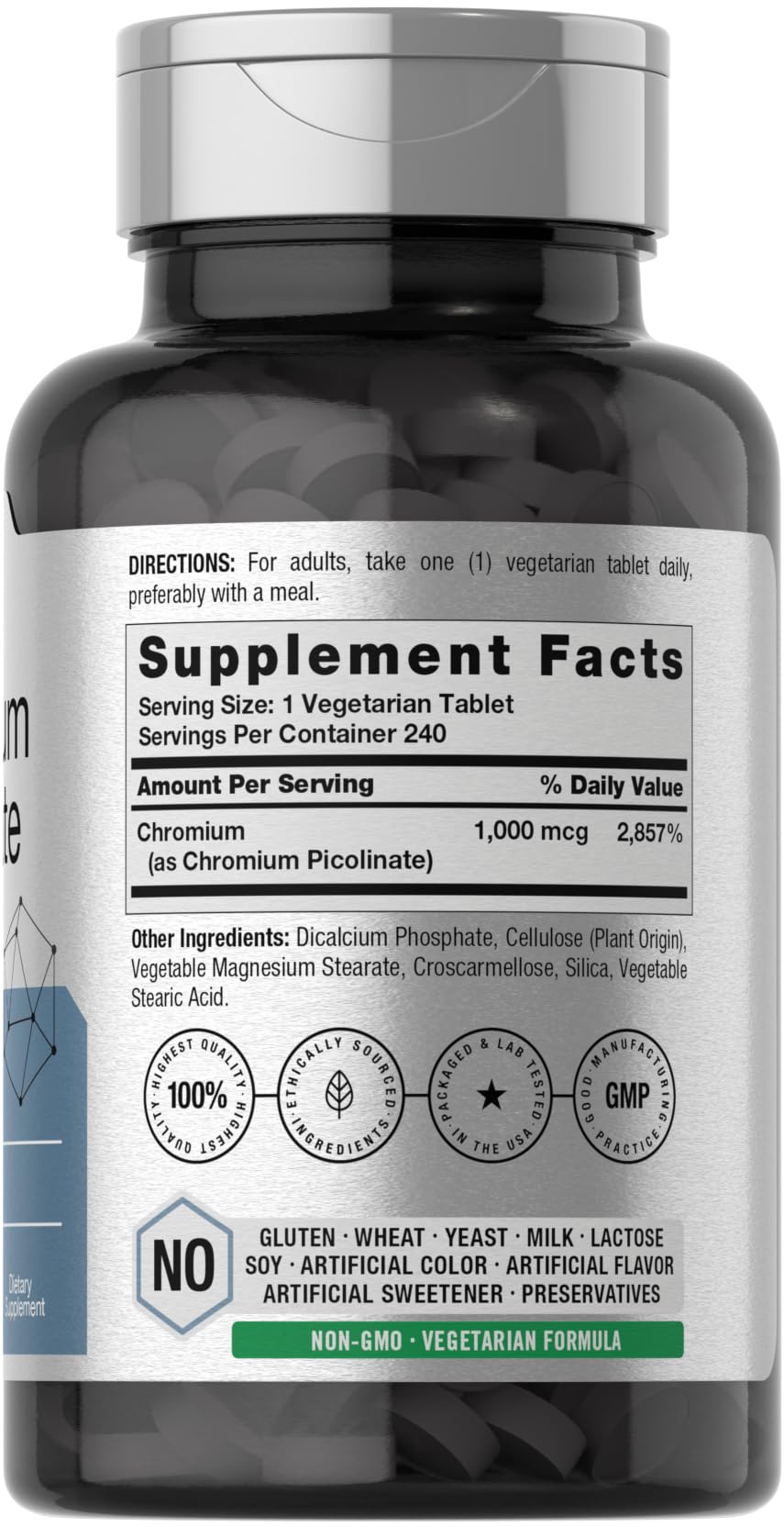 Label detail: 240 tablets, vegetarian formula