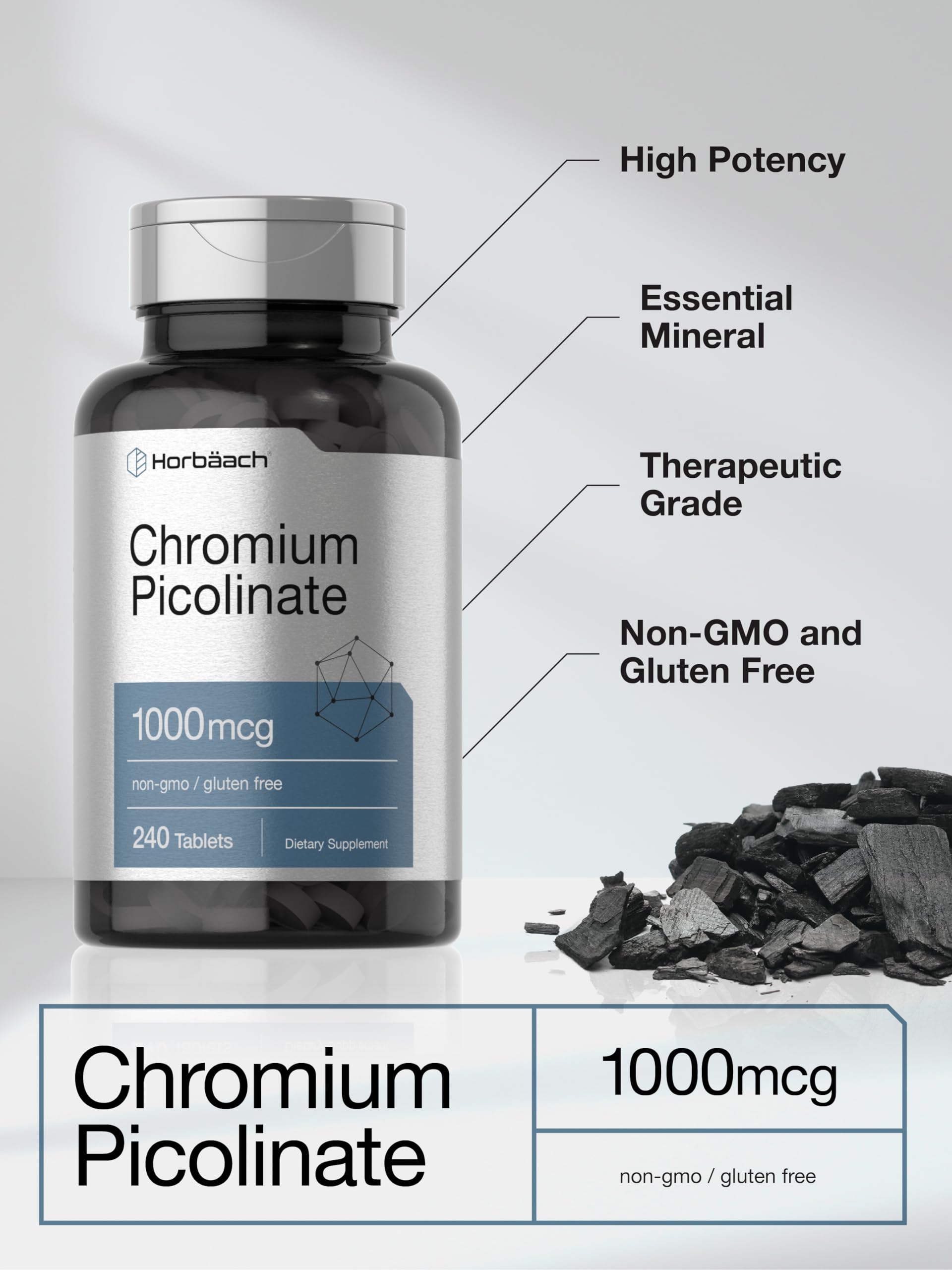 Chromium Picolinate 1000mcg per tablet close-up