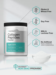 Gluten-free label on Horbäach collagen peptides bottle