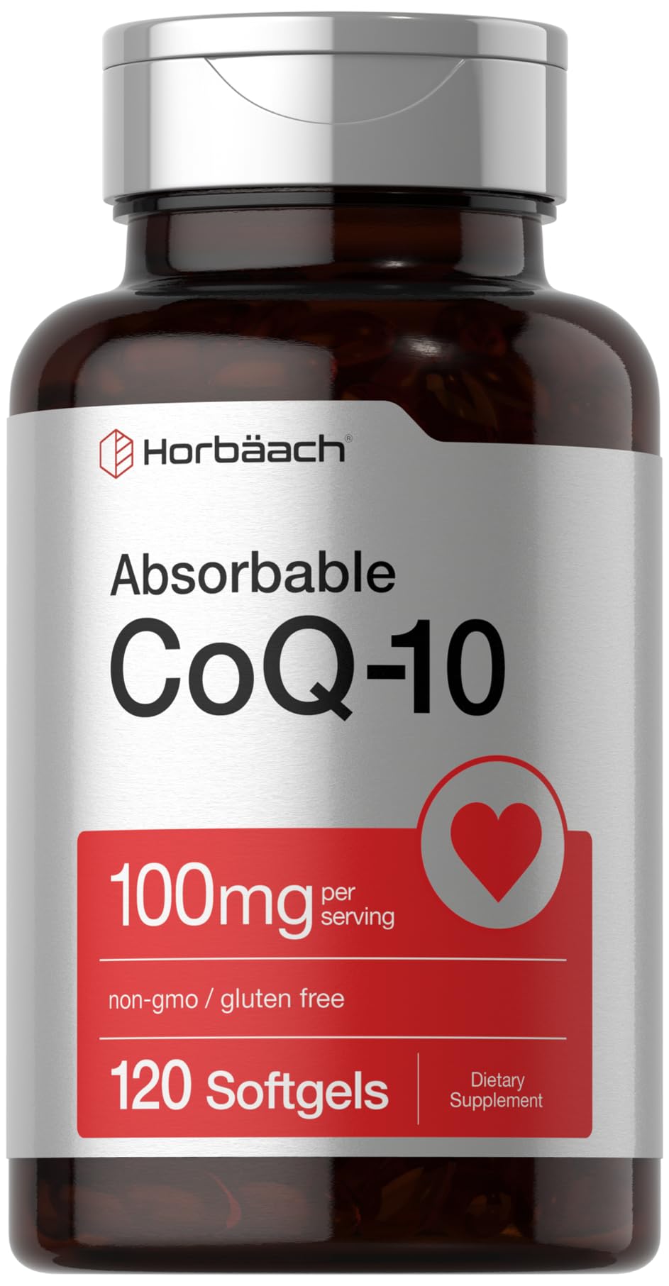 Horbäach CoQ10 100mg Softgels bottle