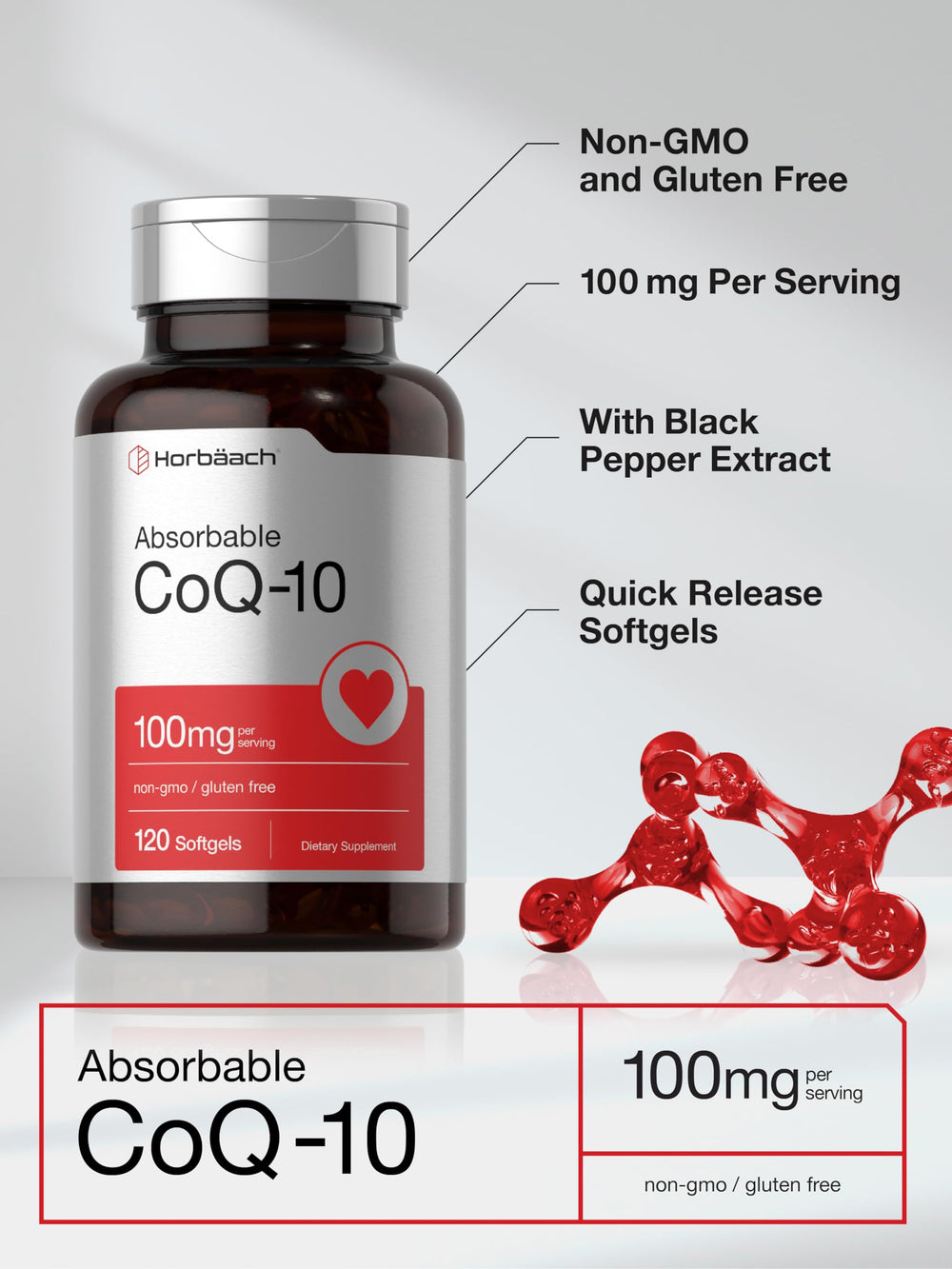 CoQ10 100mg softgels packaging