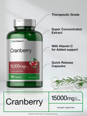 Horbäach cranberry pills label showing Non-GMO and Gluten Free