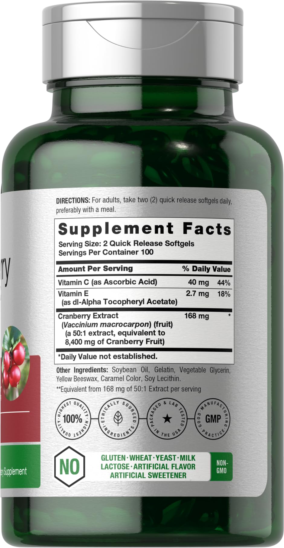 Close-up of Horbaach Cranberry Pills 8400mg packaging