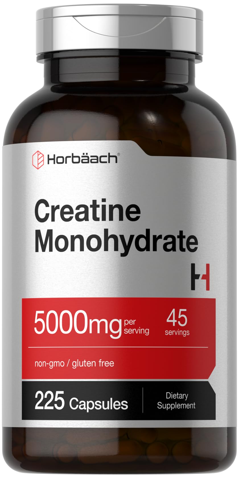 Horbäach Creatine Monohydrate bottle front view