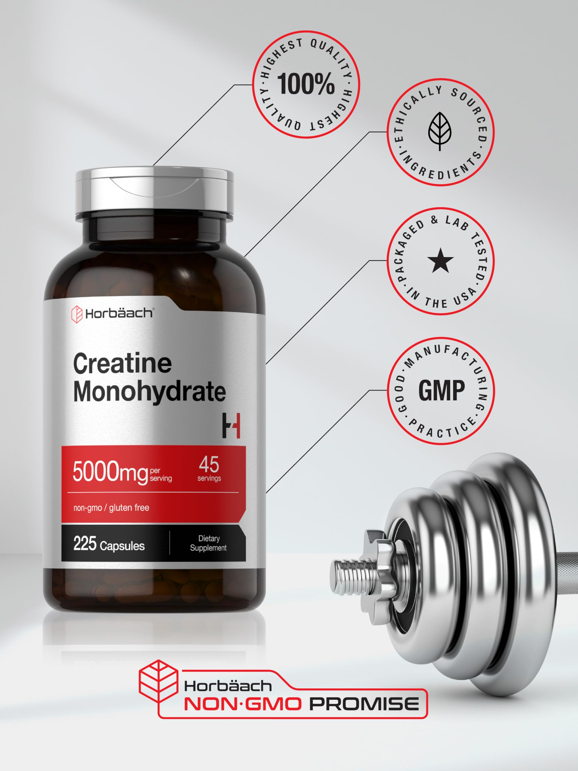 Ingredients and supplement facts for Horbäach Creatine Monohydrate