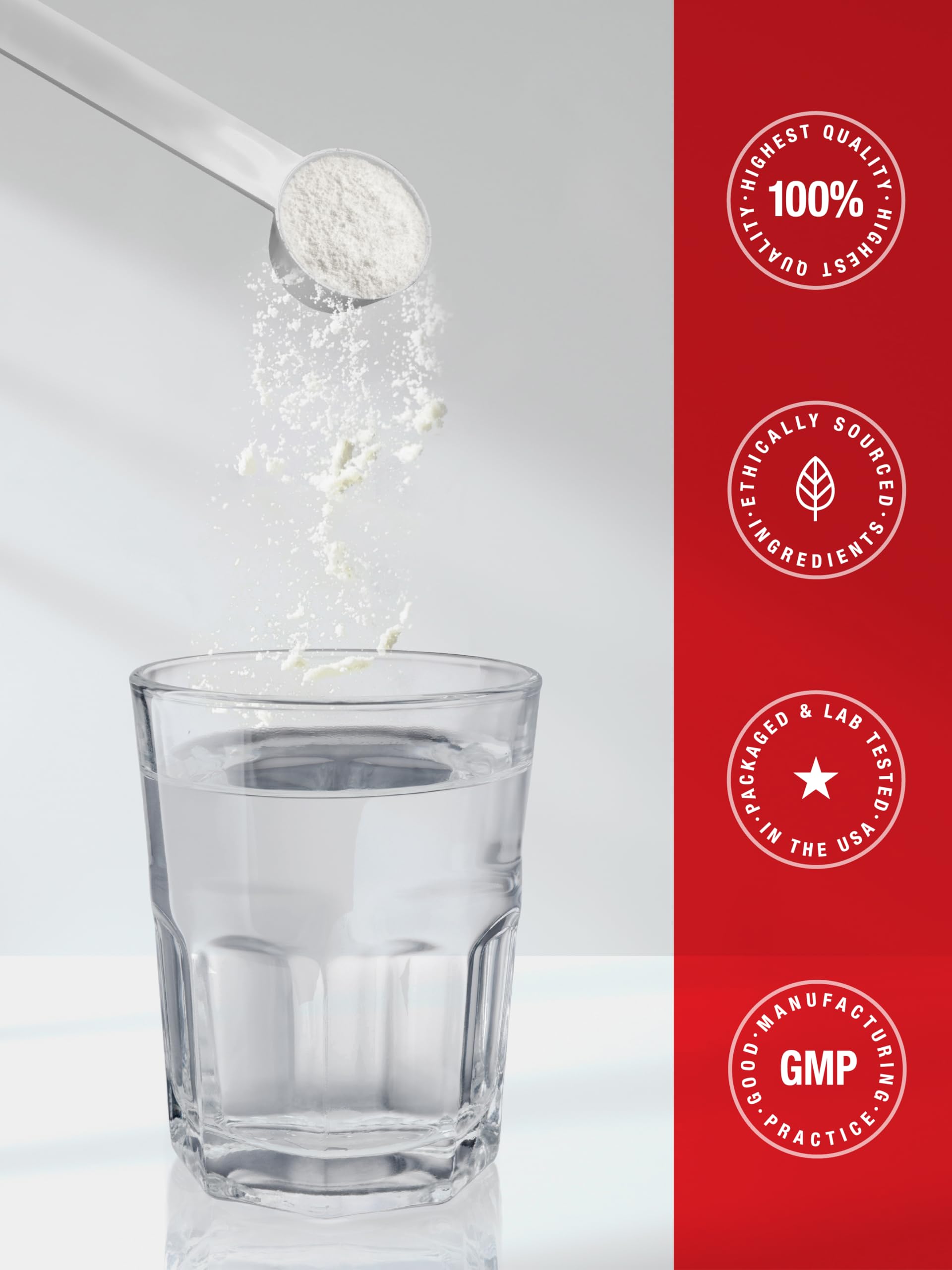 Usage image showing Horbäach Creatine Monohydrate Powder being mixed