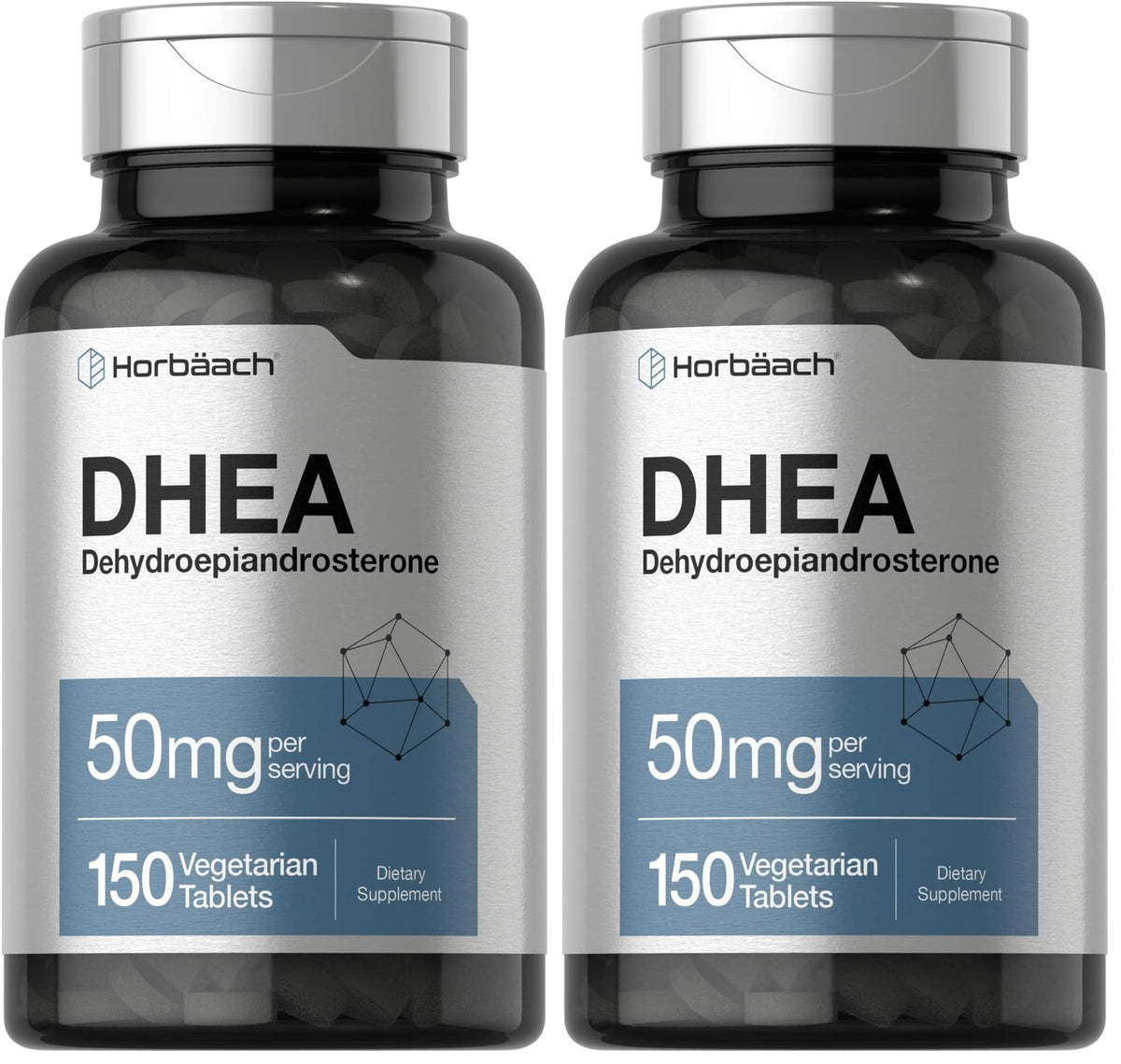Horbäach DHEA 50mg 150 Tablets bottle label