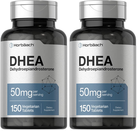 Horbäach DHEA 50mg 150 Tablets bottle label