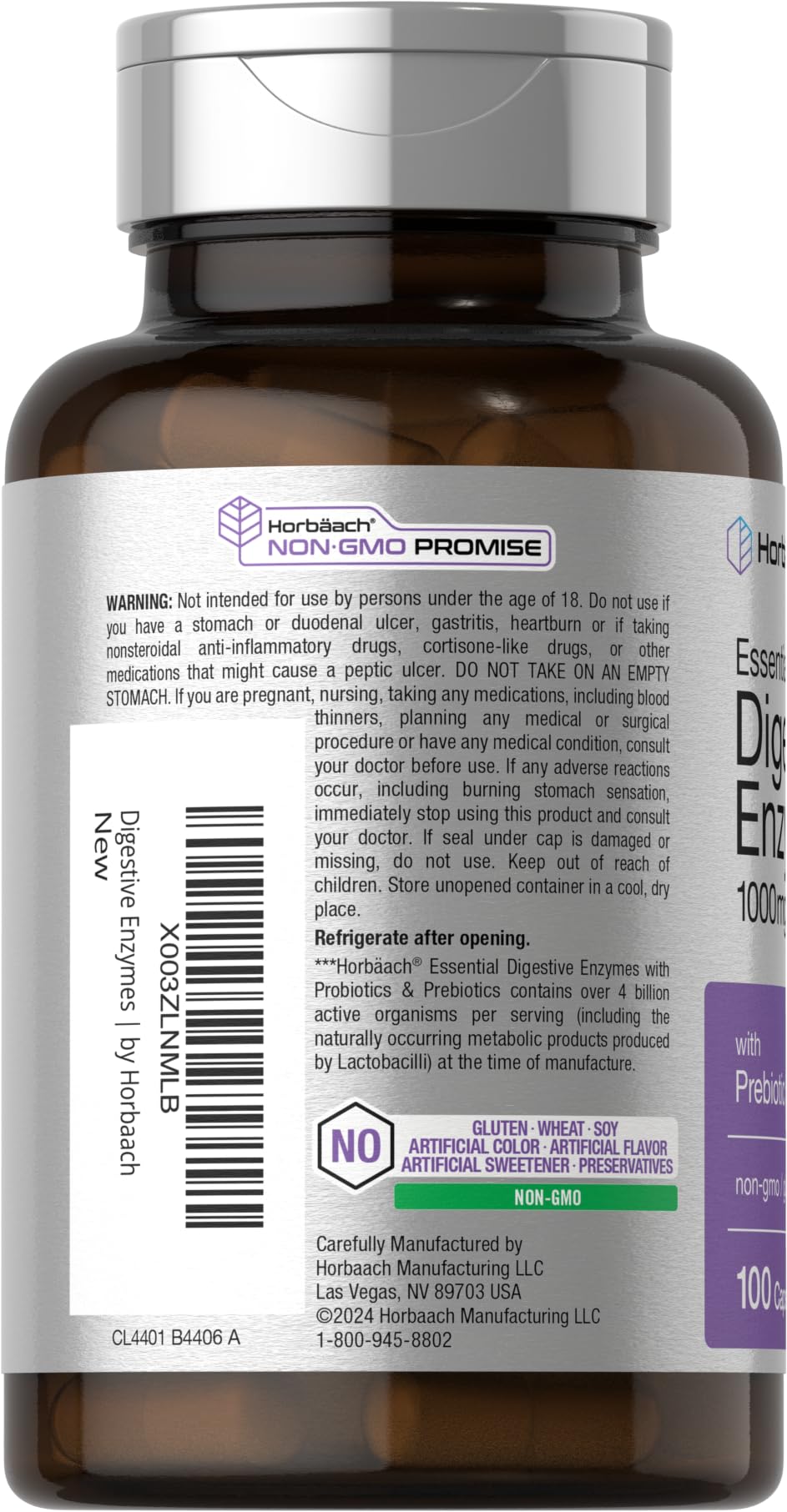 Prebiotic and Probiotic formula for Horbaach Digestive Enzymes