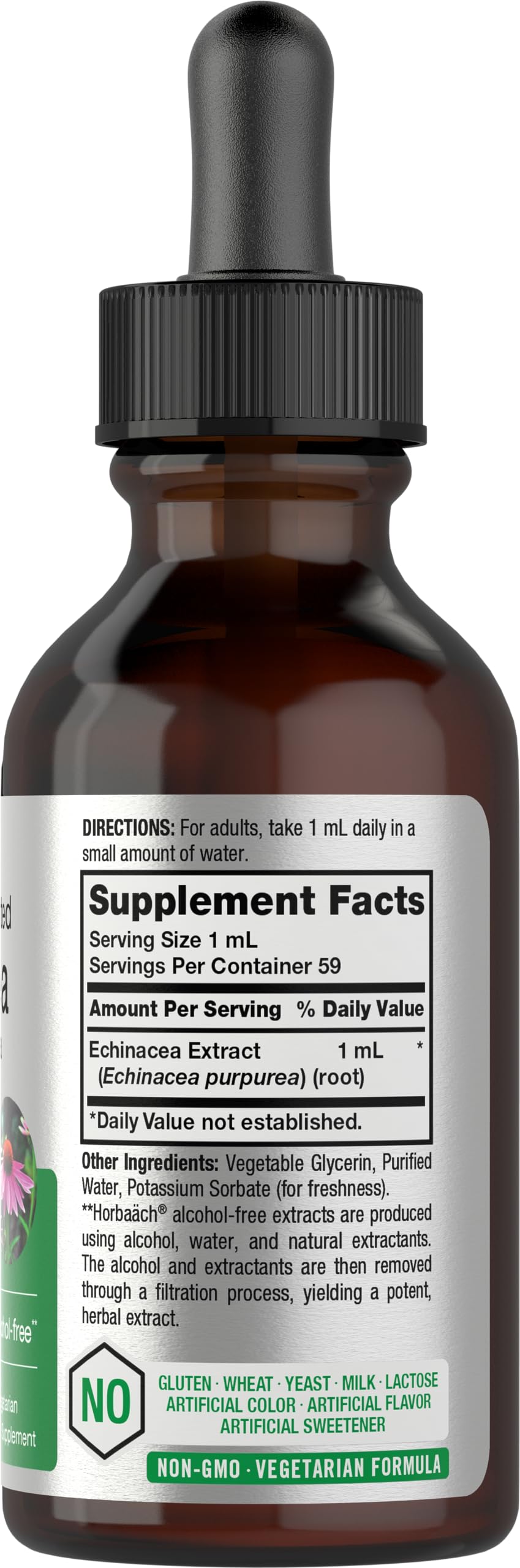 Close-up of Horbaach Echinacea Drops label