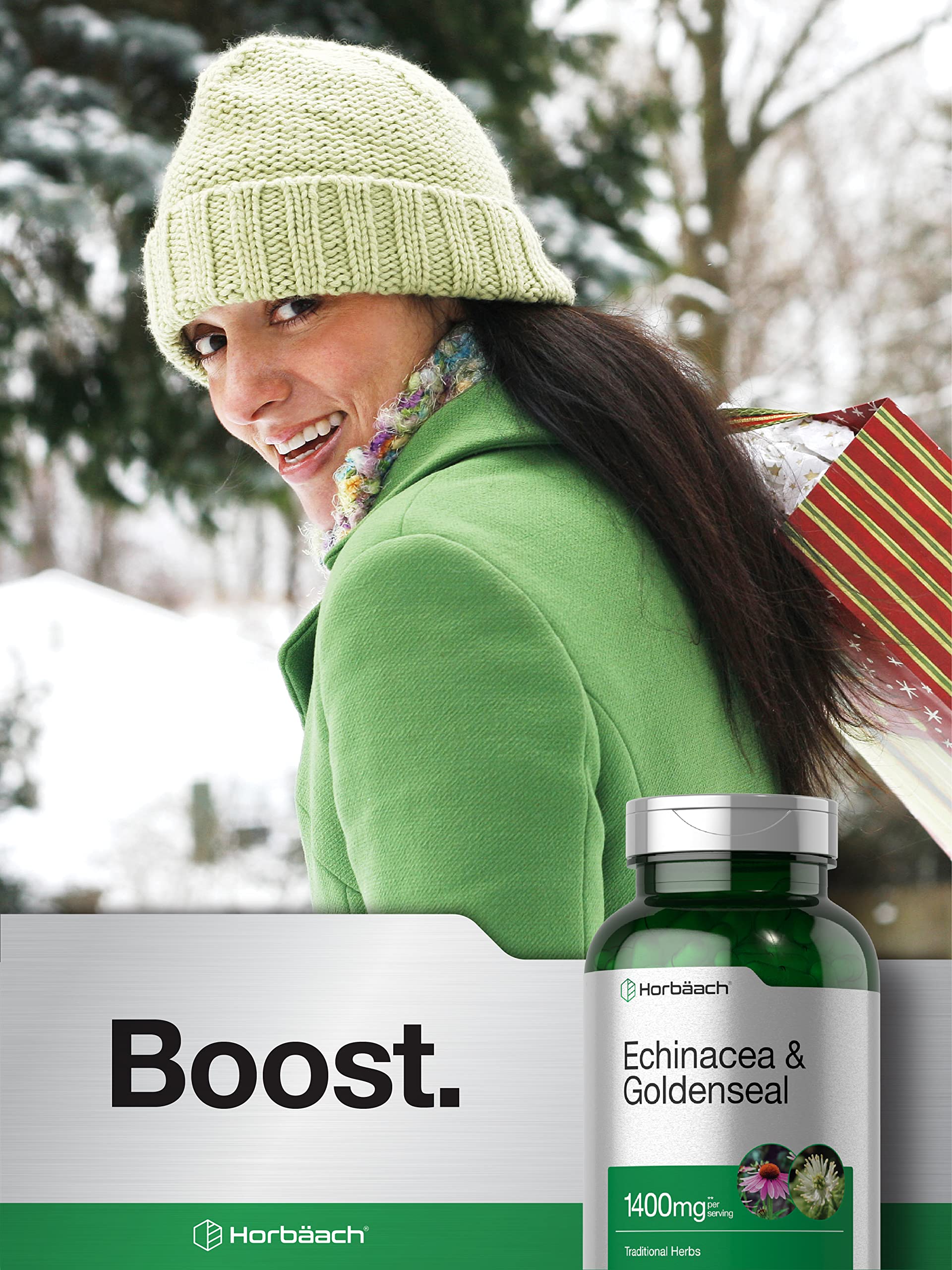 Vegetarian Echinacea Goldenseal capsules by Horbäach