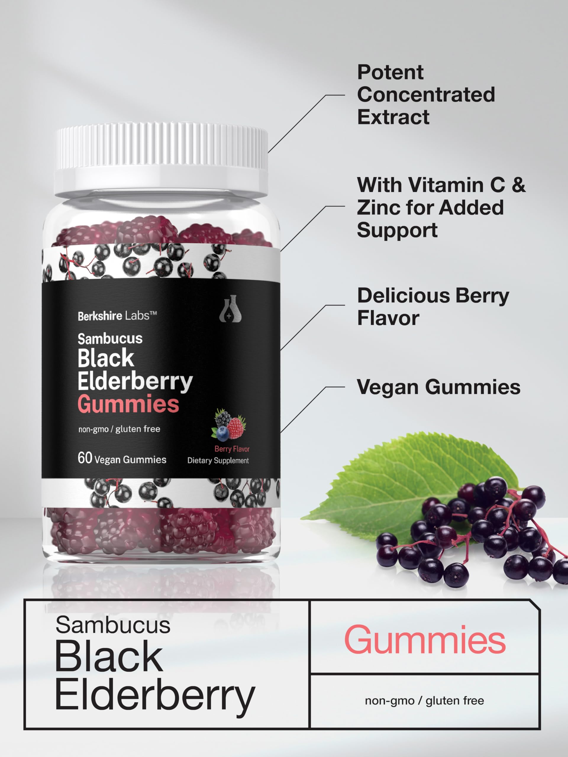 Gluten-free and non-GMO elderberry gummies