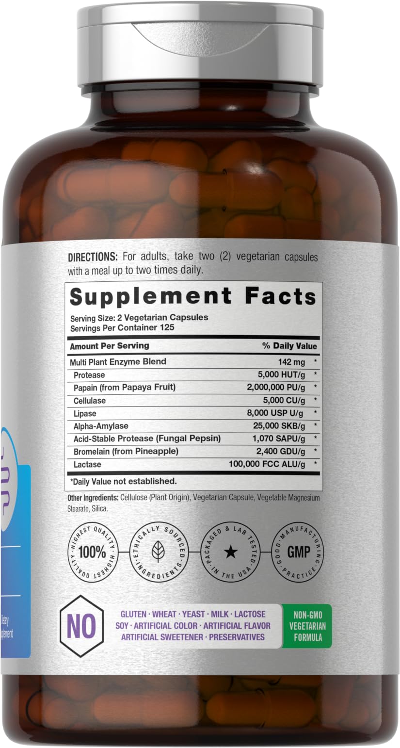 Close-up of Horbäach Digestive Enzymes bottle label