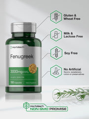 Close-up of Horbaach Fenugreek Capsules packaging
