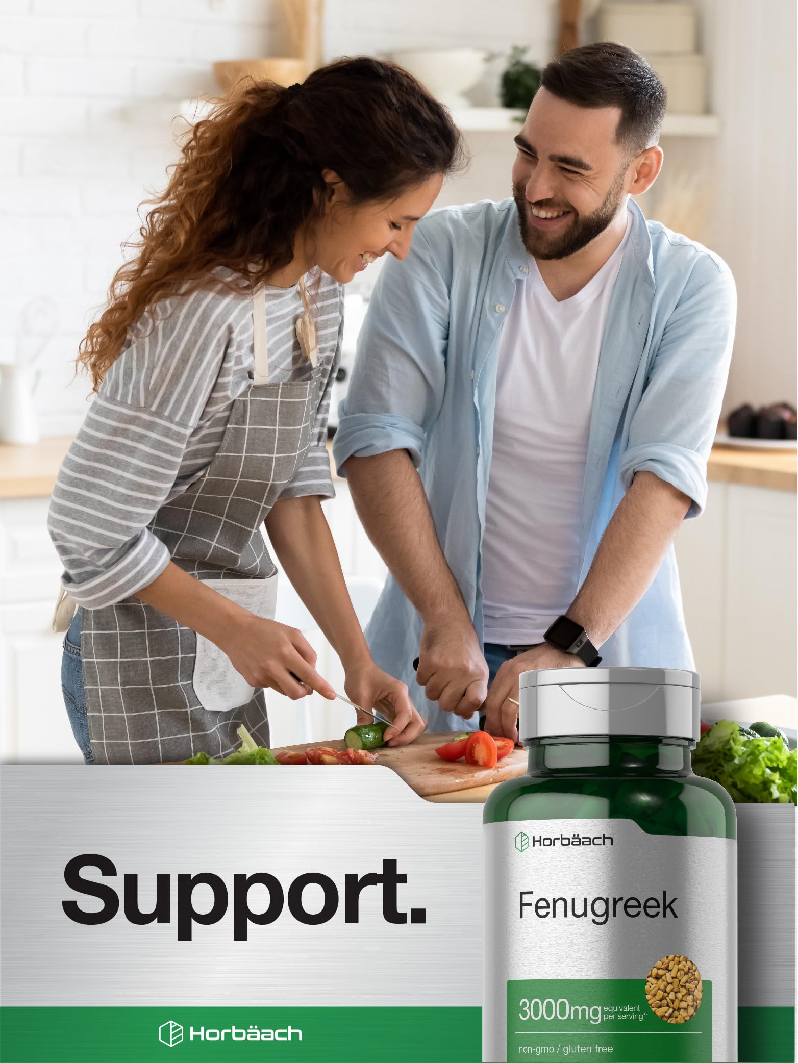 Fenugreek Capsules bottle on a white background
