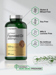 Horbäach bottle label highlighting Omega 3-6-9 and Non-GMO