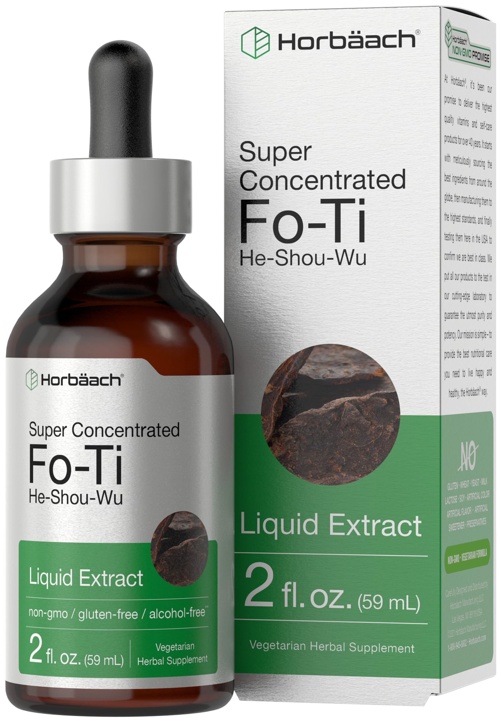 Bottle of Horbaach FoTi Herb Liquid Root Extract 2 oz