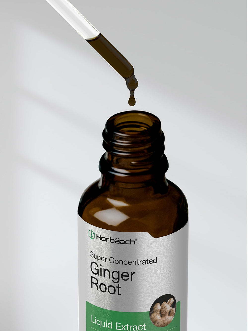 Packaging of Horbaach Ginger Root Liquid Extract, 2 oz
