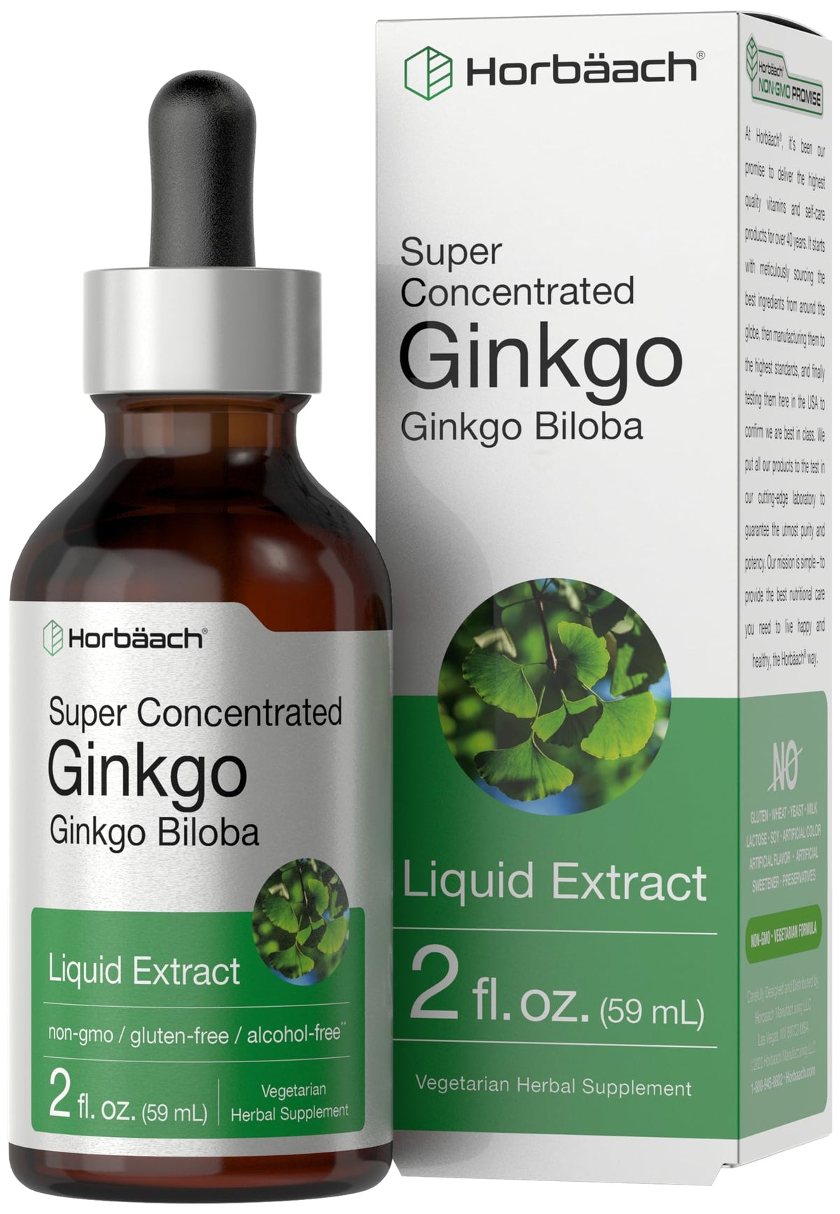 Horbäach Ginkgo Biloba Liquid 2 oz bottle front