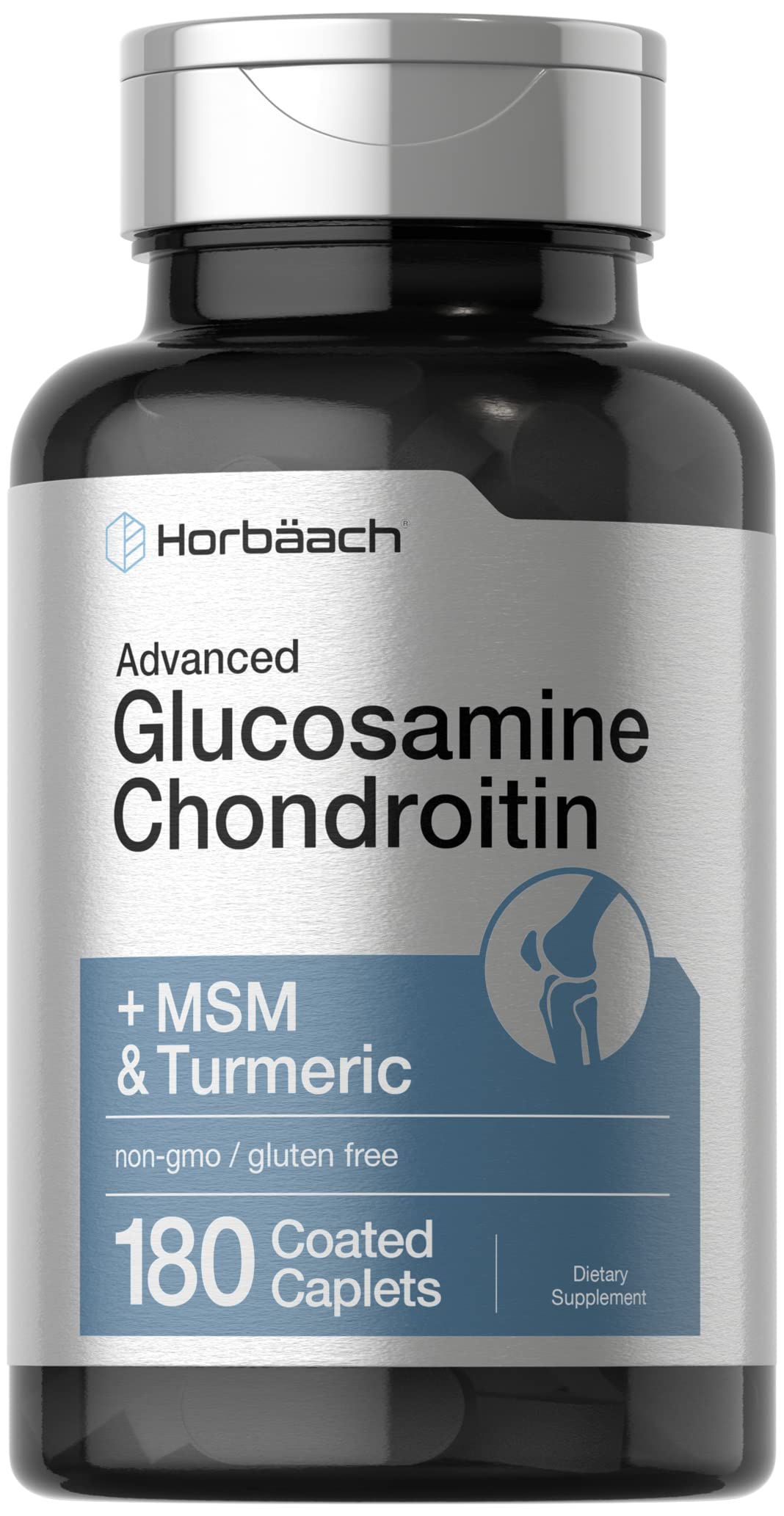 Horbäach Glucosamine Chondroitin MSM Turmeric 180-coated caplets bottle