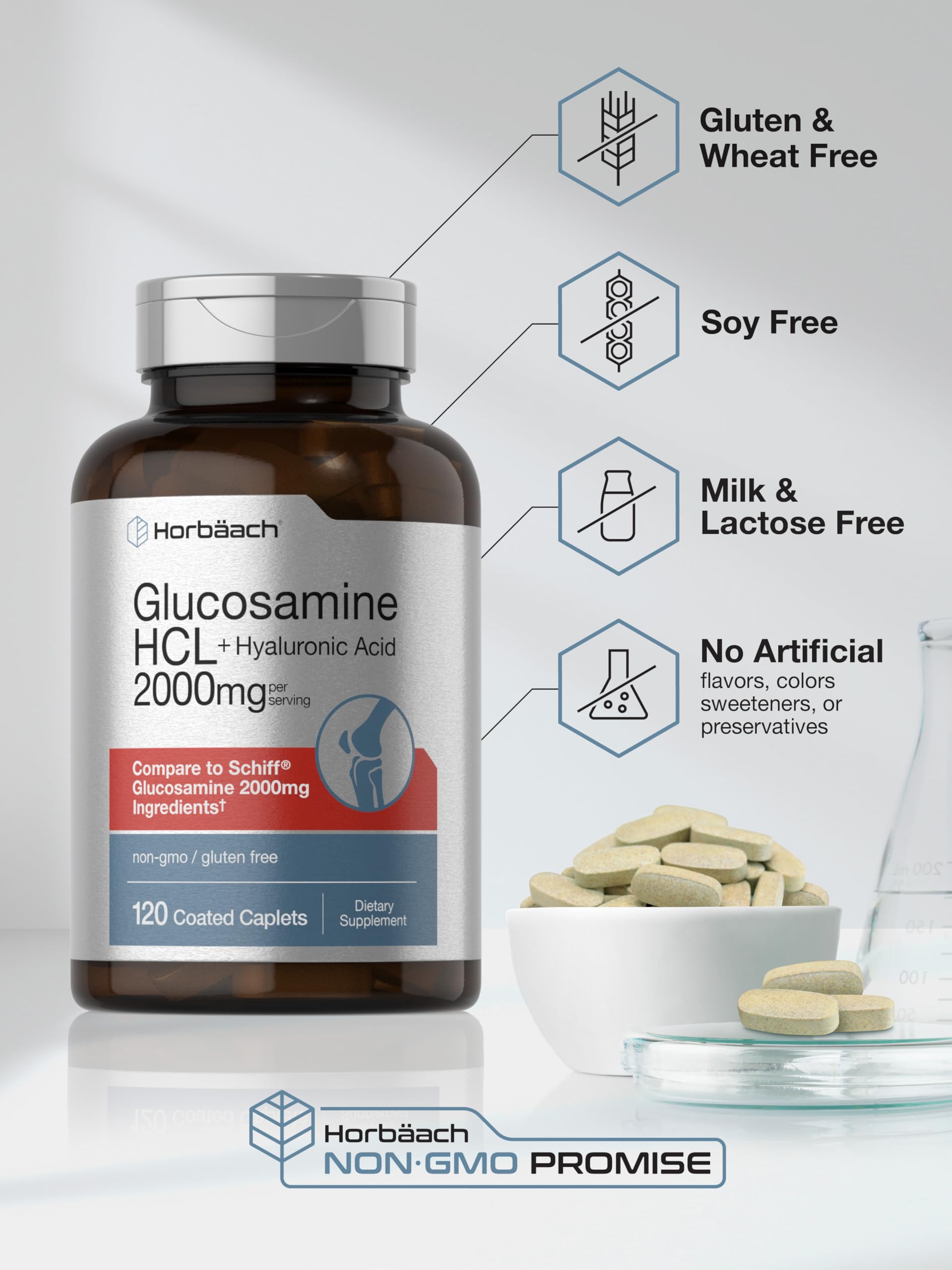 Label highlights Non-GMO and Gluten Free