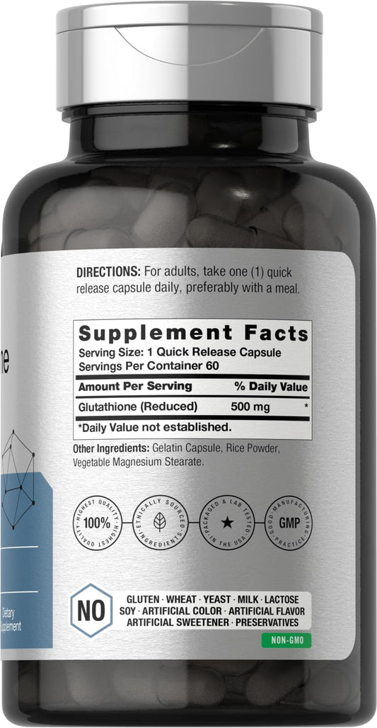 Horbäach Glutathione 500mg bottle side view