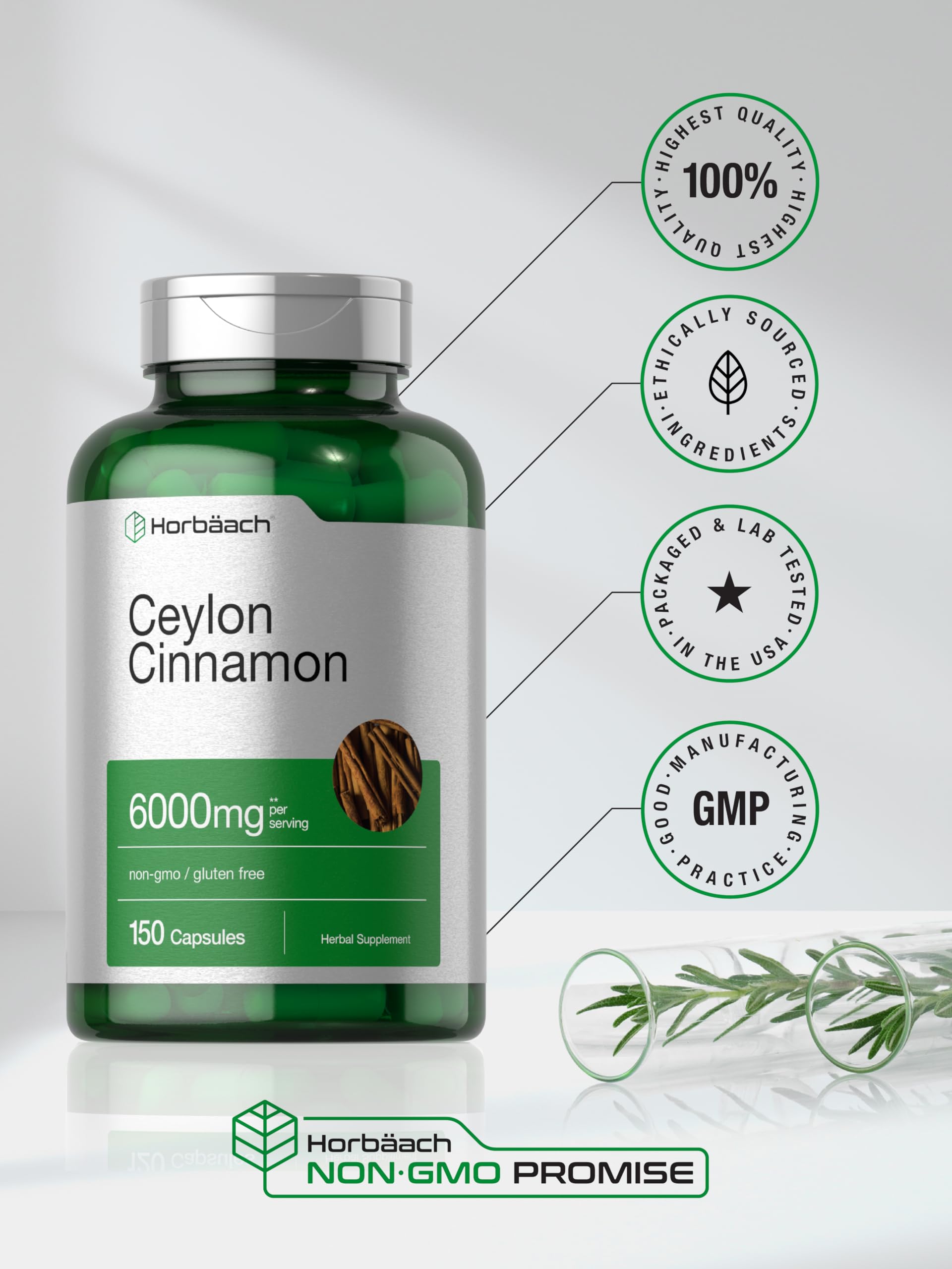 Supplement facts panel for Horbaach Ceylon Cinnamon