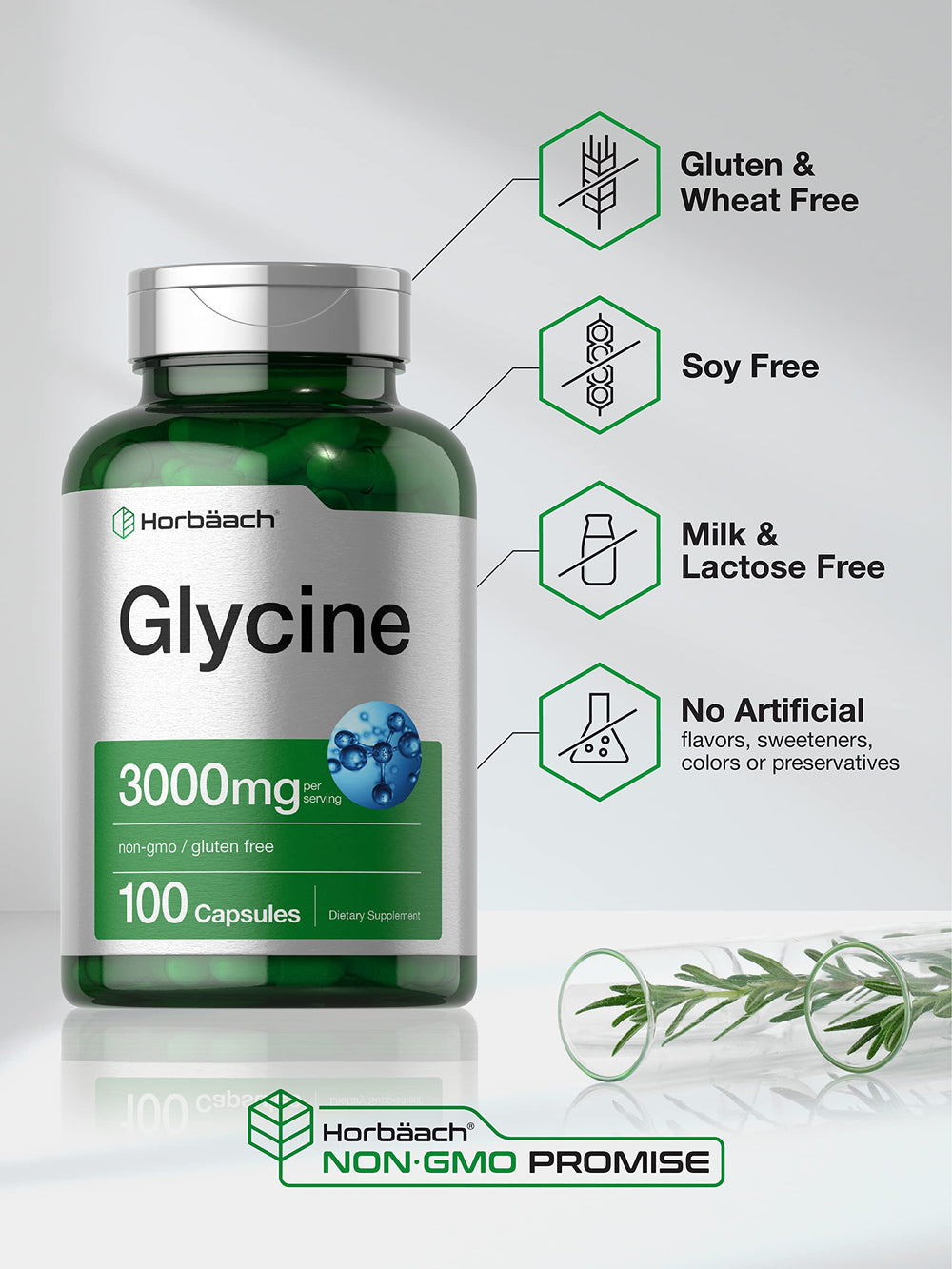Ingredients panel for Horbäach Glycine 3000mg