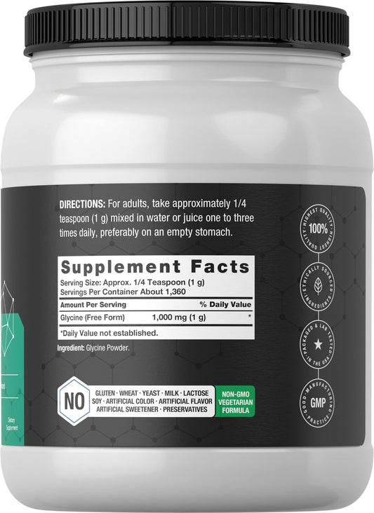 Bottle of Horbaach Glycine Powder 3 lbs