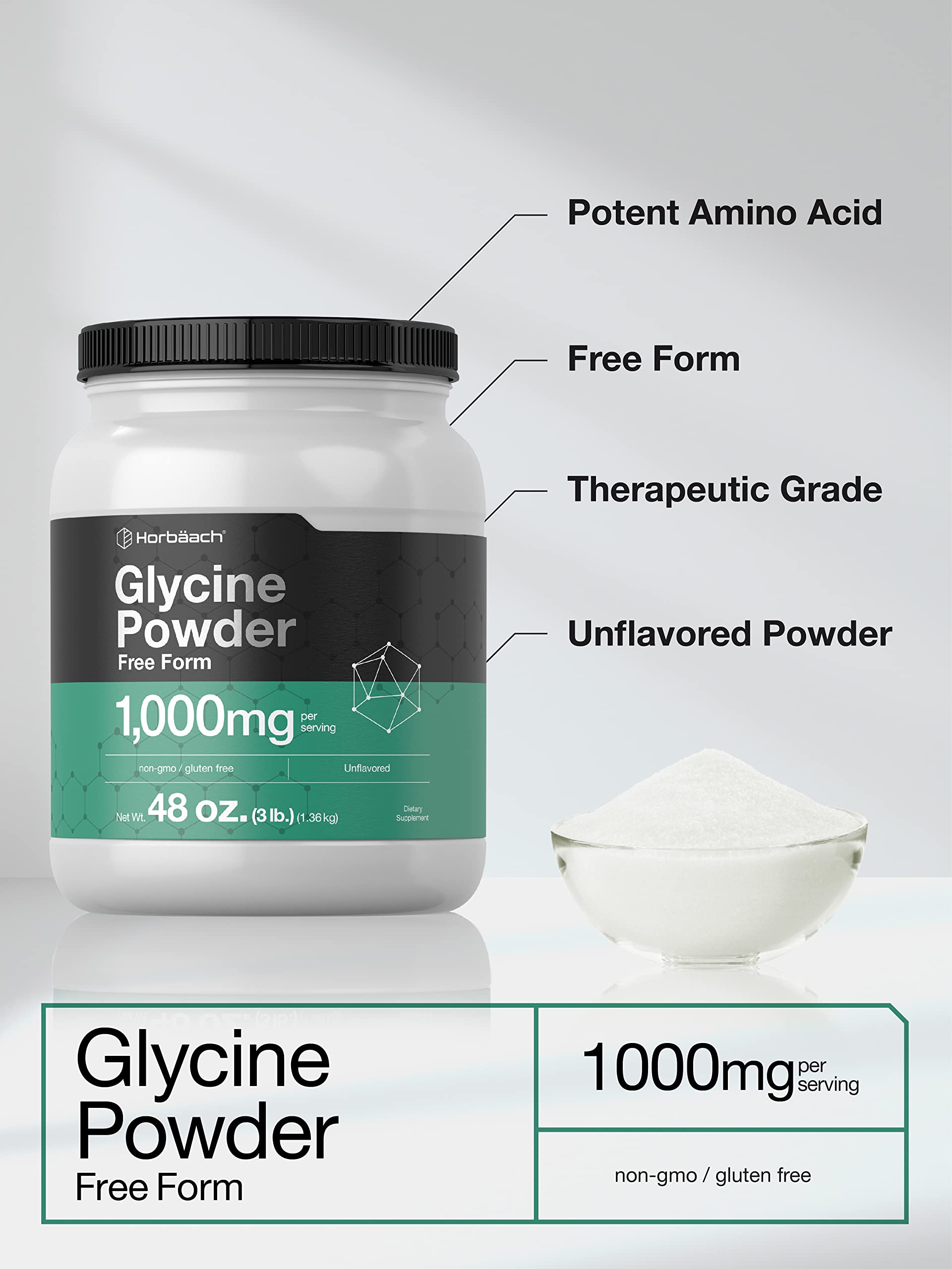 Glycine Powder ingredients panel