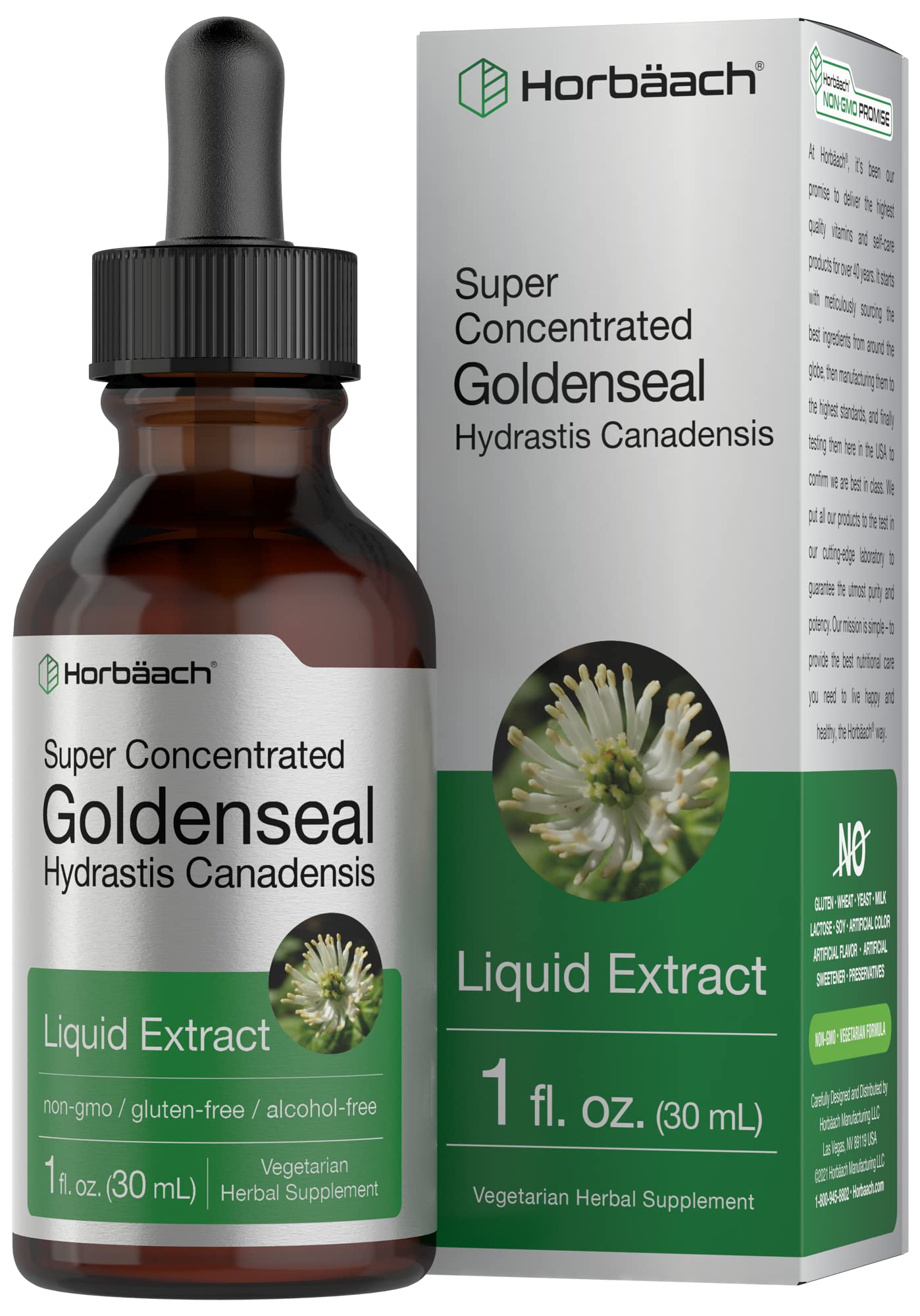Bottle of Horbaach Goldenseal Tincture 1 fl oz