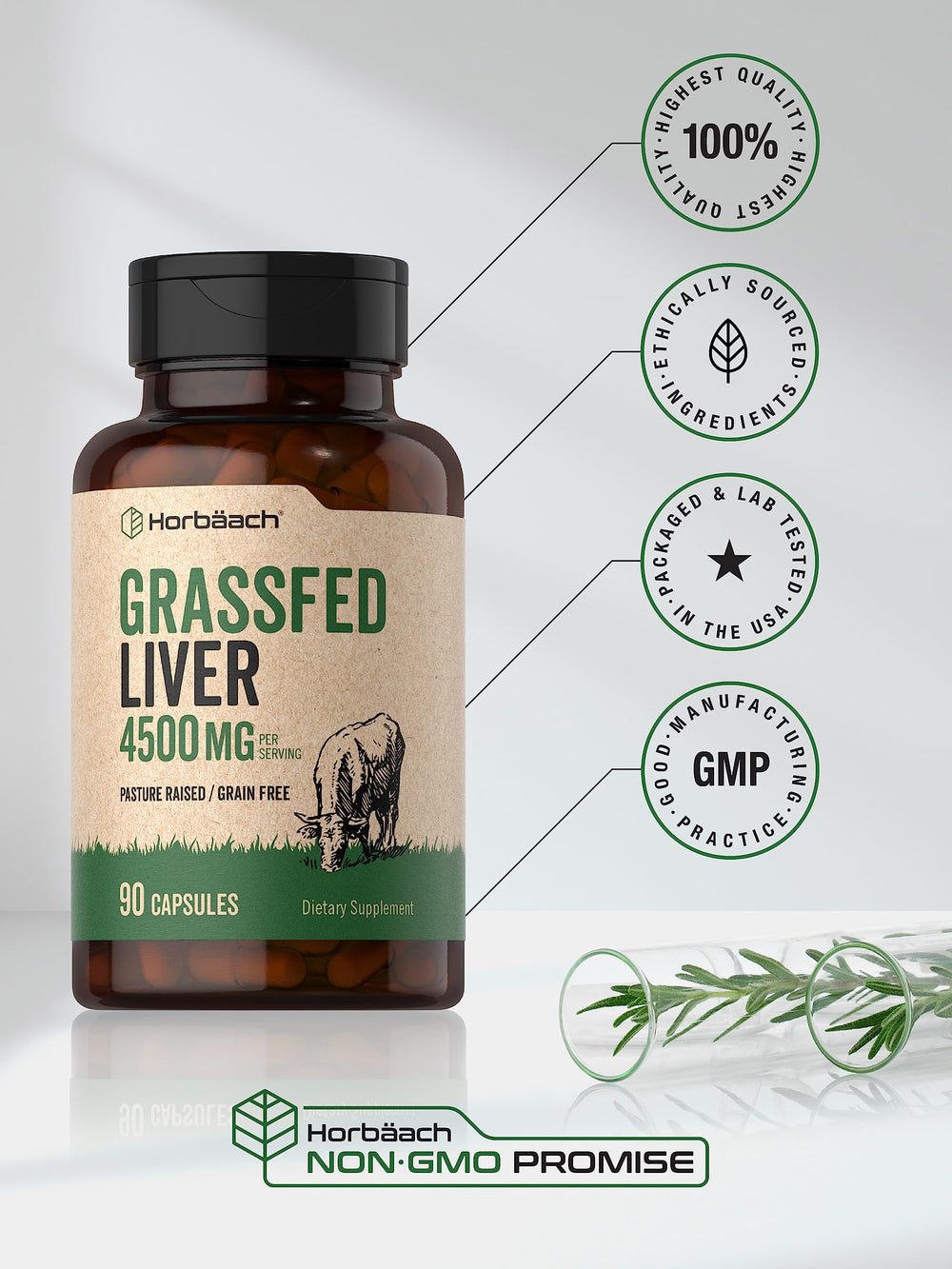 Non-GMO, grain-free, gluten-free supplement packaging