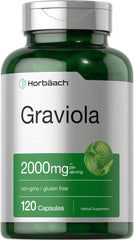 Horbaach Graviola Capsules bottle showing 2000 mg strength