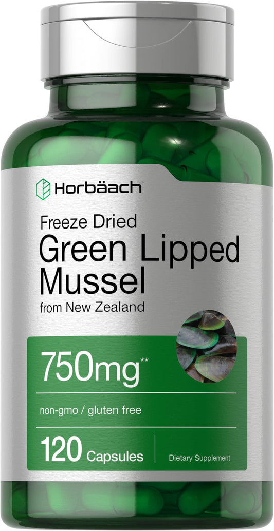 Horbäach Green Lipped Mussel 750 mg – 120 capsules from New Zealand