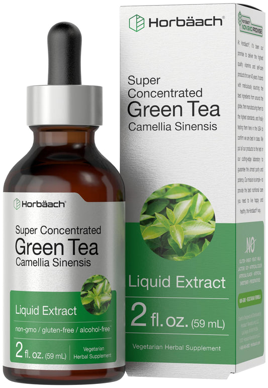 2 oz bottle of Horbäach Green Tea Extract Liquid Drops