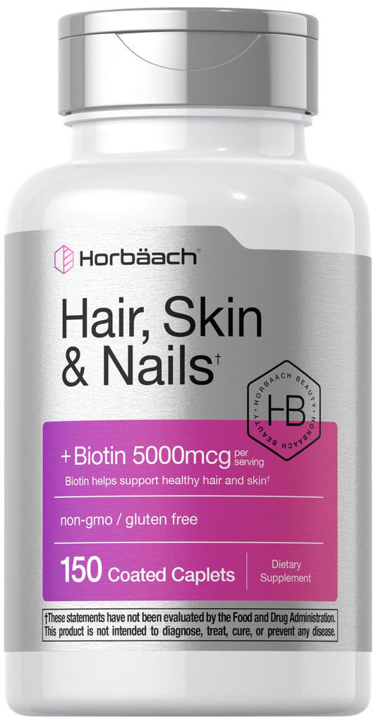 Horbäach Hair Skin and Nails vitamins bottle front